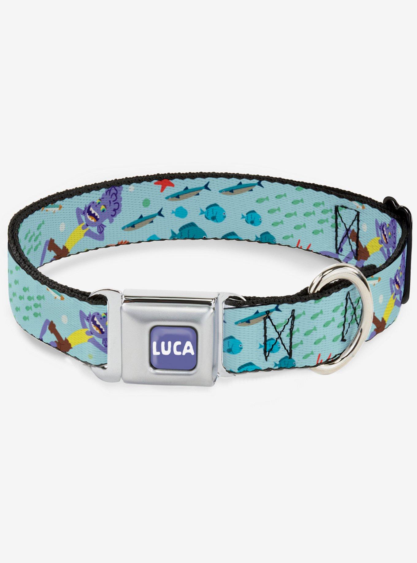 Luca Isola Del Mar Alberto Collage Seatbelt Dog Collar, BLACK, hi-res