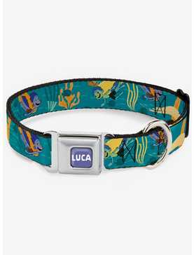 Luca and Alberto Sea Monsters Swimming Seatbelt Dog Collar, , hi-res