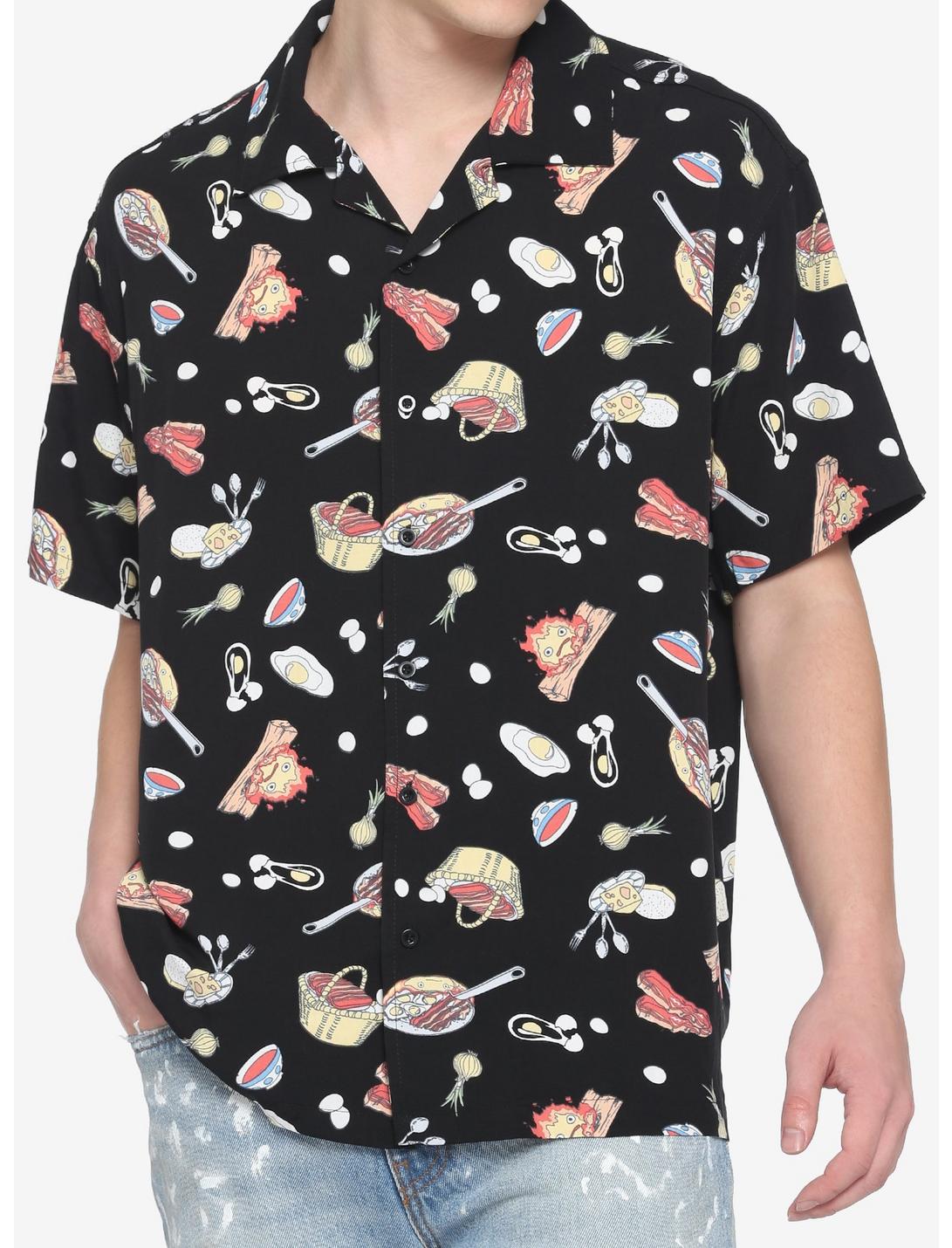 Studio Ghibli Howl's Moving Castle Food Woven Button-Up, MULTI, hi-res