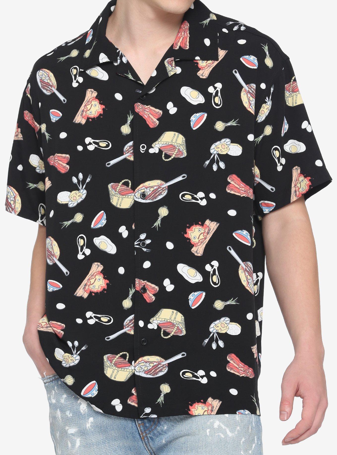 Studio Ghibli Howl's Moving Castle Food Woven Button-Up, MULTI, hi-res