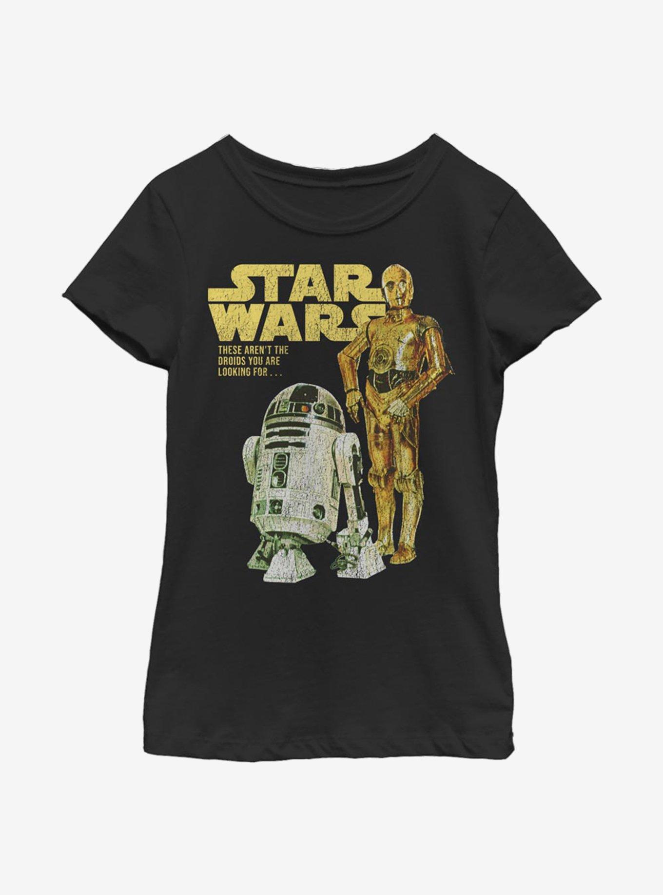 Star Wars Droids Cover Youth Girls T-Shirt, BLACK, hi-res