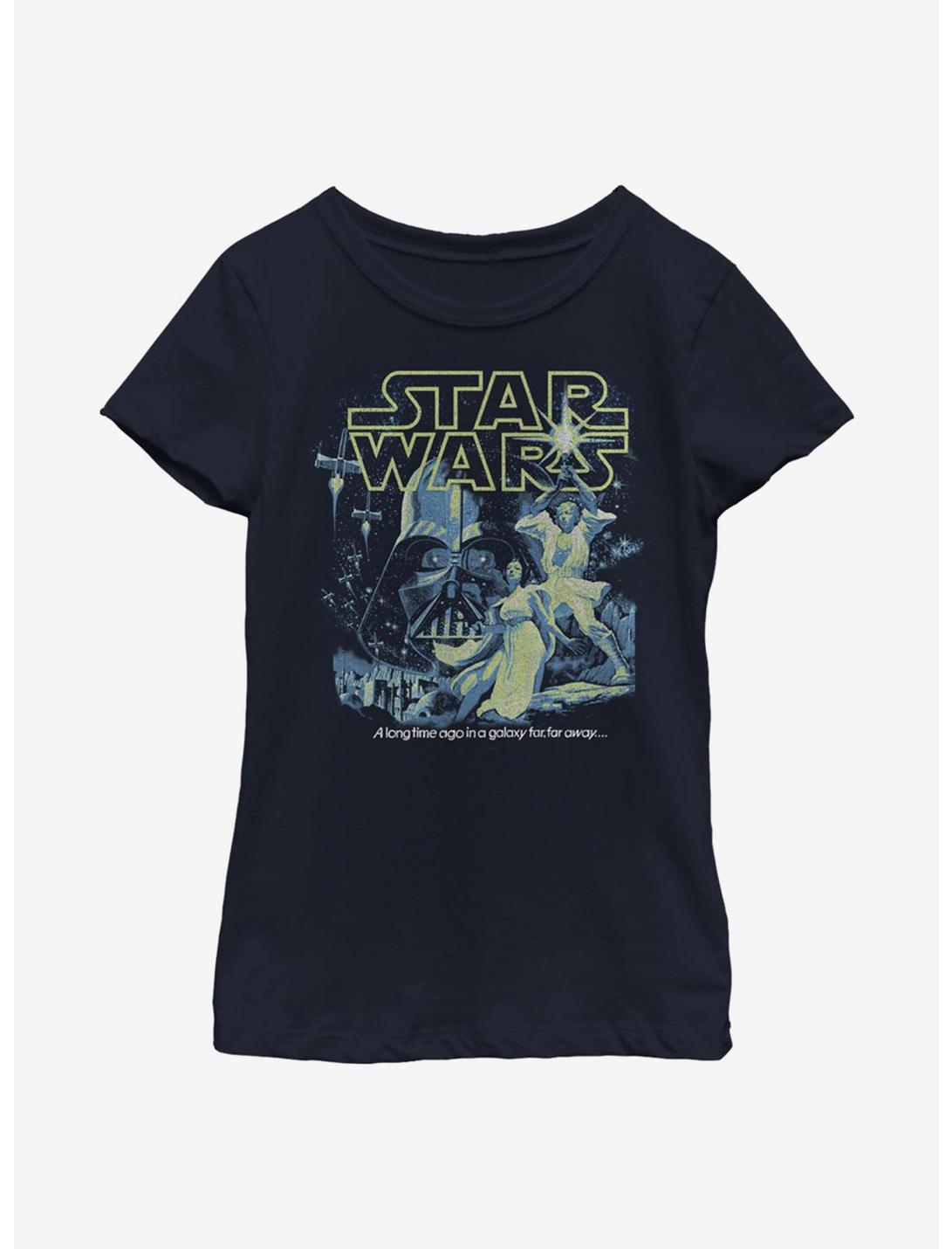 Star Wars Poster Neon Pop Youth Girls T-Shirt, NAVY, hi-res