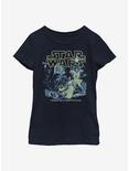 Star Wars Poster Neon Pop Youth Girls T-Shirt, NAVY, hi-res