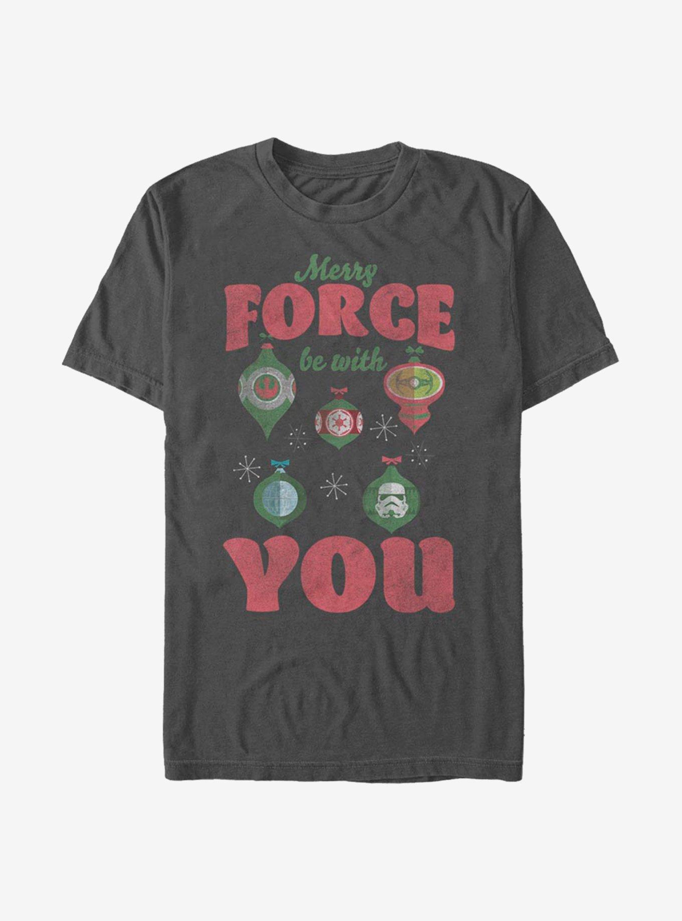 Star Wars Merry Force Decorations T-Shirt, CHARCOAL, hi-res