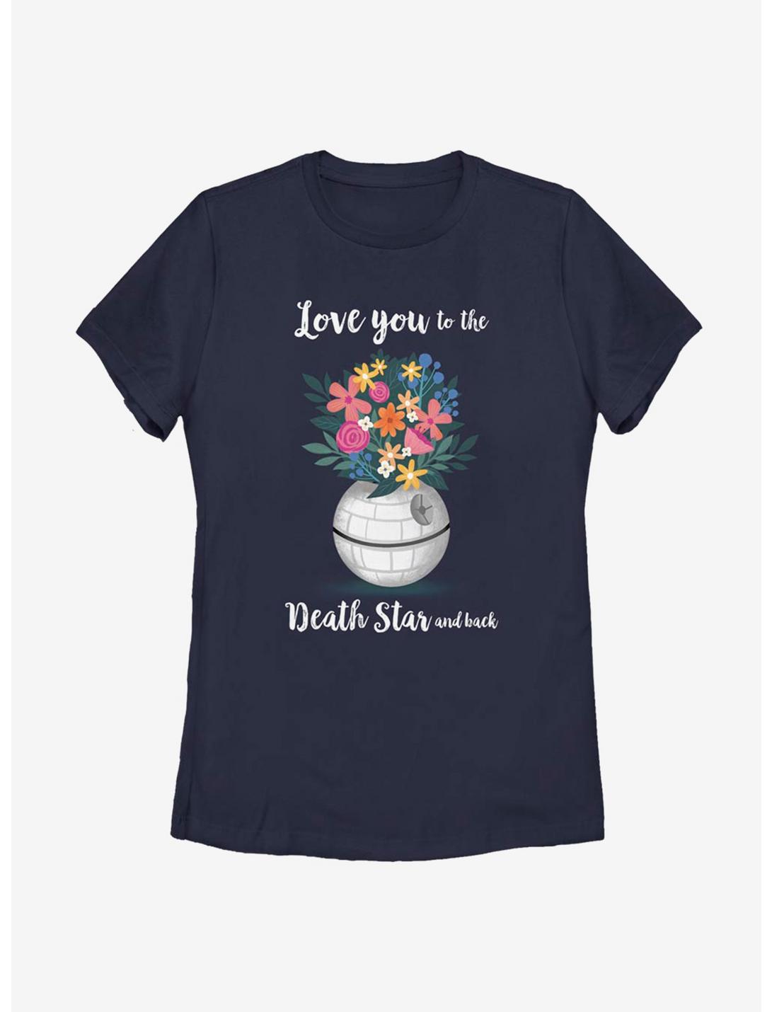 Star Wars Death Star And Back Womens T-Shirt, NAVY, hi-res