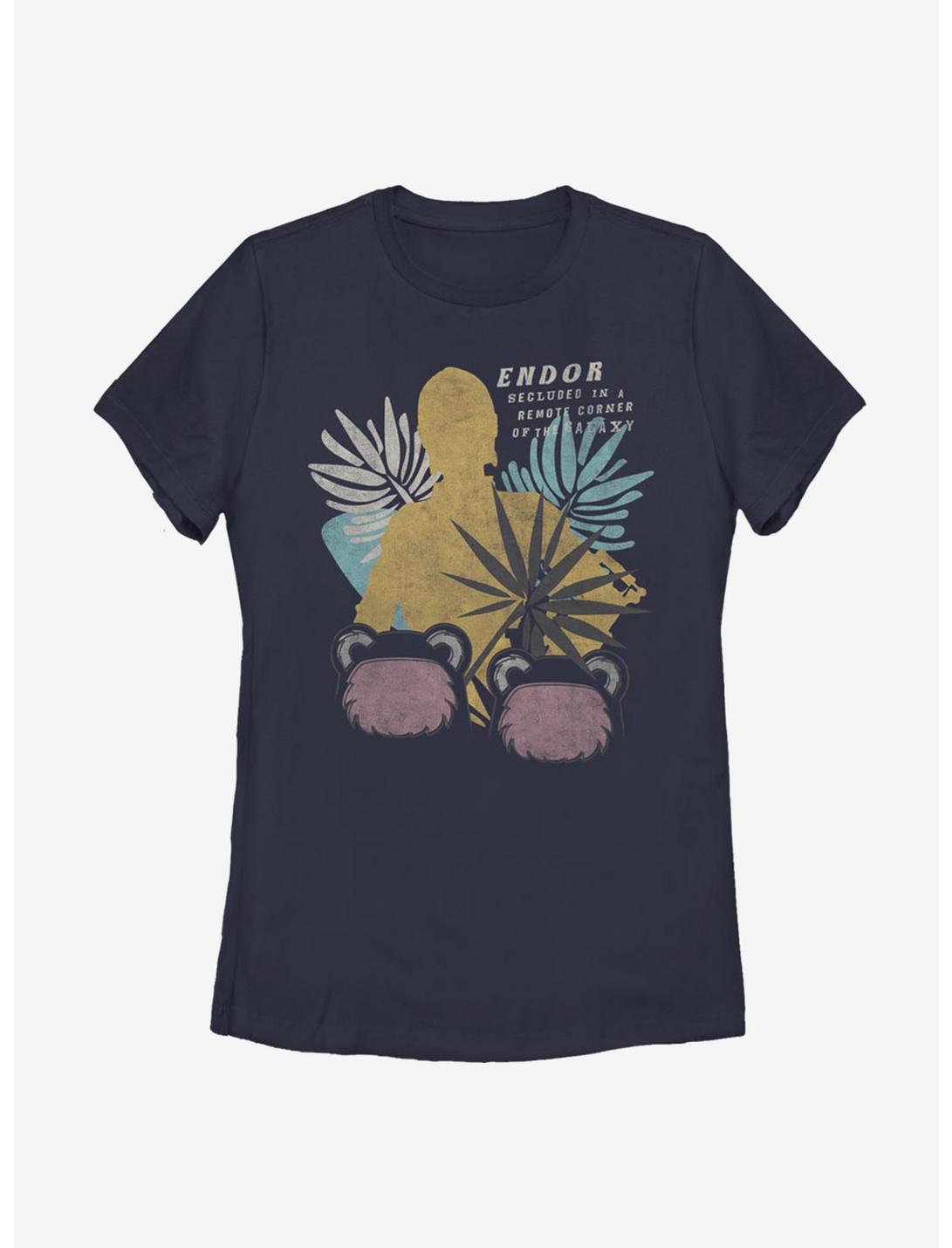 Star Wars Endor Secluded Womens T-Shirt, NAVY, hi-res