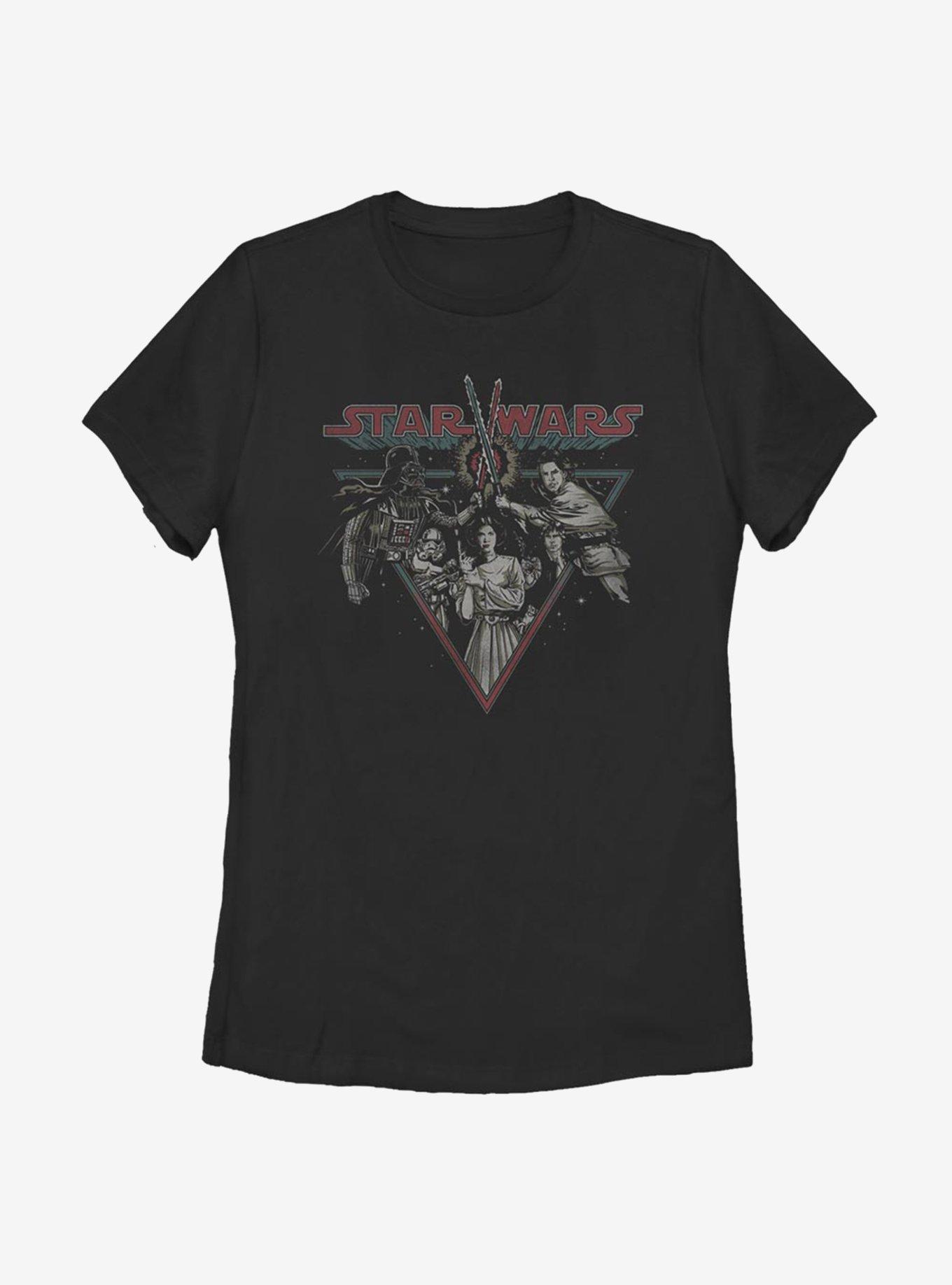 Star Wars Flaming Battle Womens T-Shirt, BLACK, hi-res