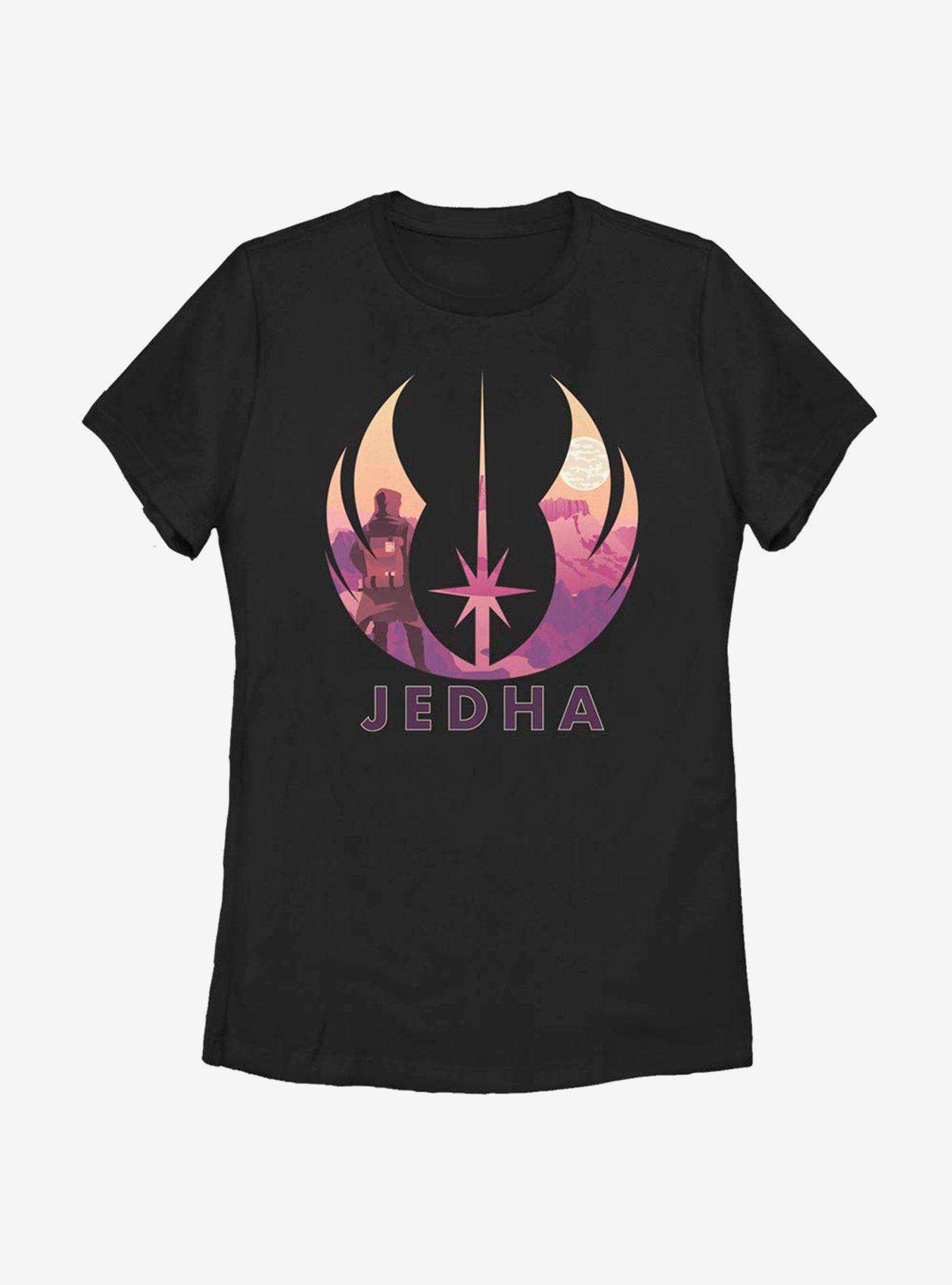 Star Wars Jedha Silhouette Womens T-Shirt, BLACK, hi-res