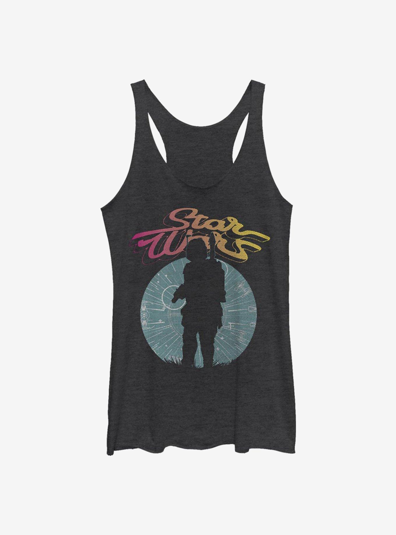 Star Wars Boba Silhouette Womens Tank Top, BLK HTR, hi-res