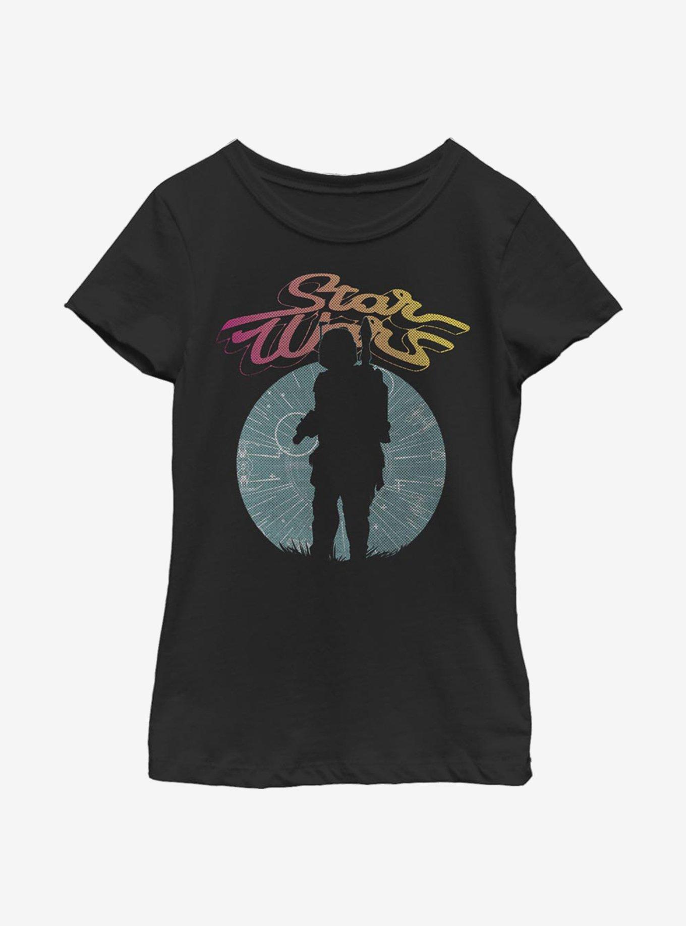 Star Wars Boba Silhouette Youth Girls T-Shirt, BLACK, hi-res