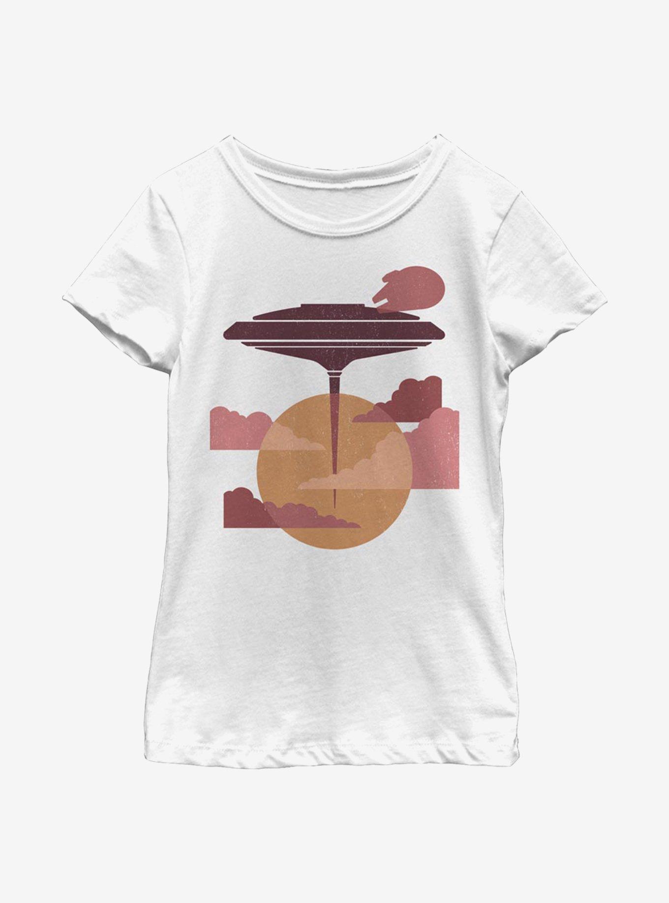 Star Wars Cloud City Minimal Youth Girls T-Shirt, WHITE, hi-res