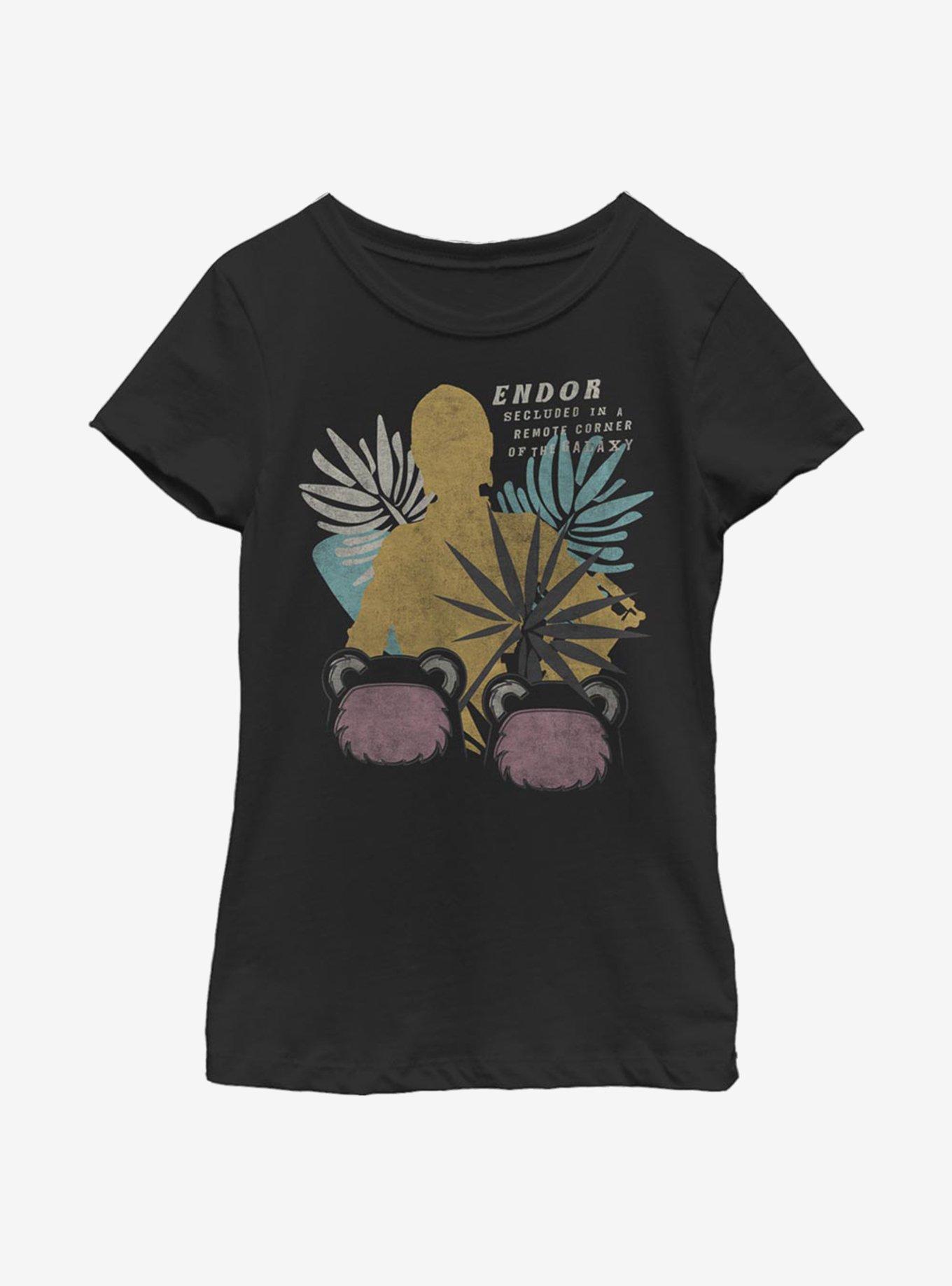 Star Wars Endor Secluded Youth Girls T-Shirt, BLACK, hi-res