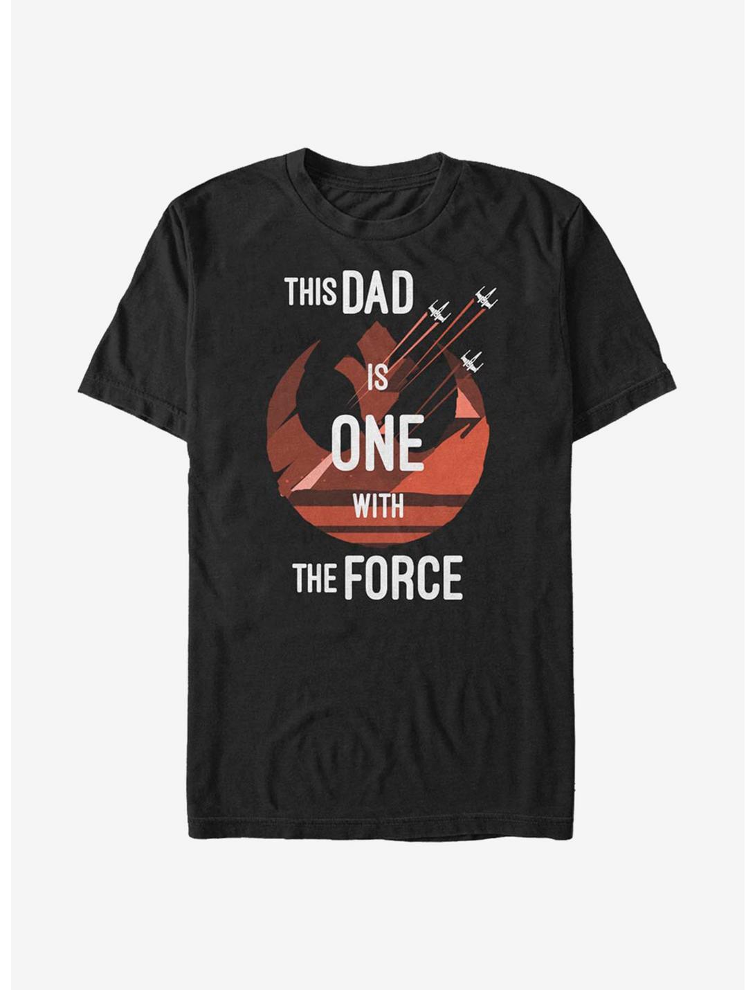 Star Wars This Dad Is One With The Force T-Shirt, BLACK, hi-res