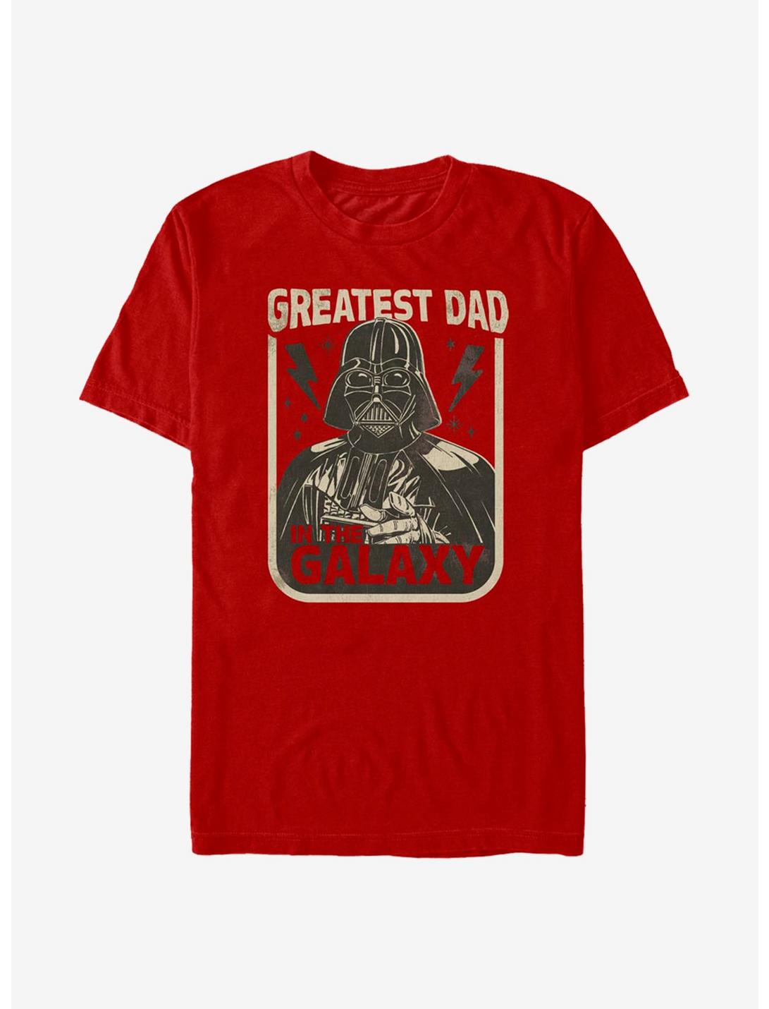Star Wars Vader Galaxy Greatest Dad T-Shirt, RED, hi-res