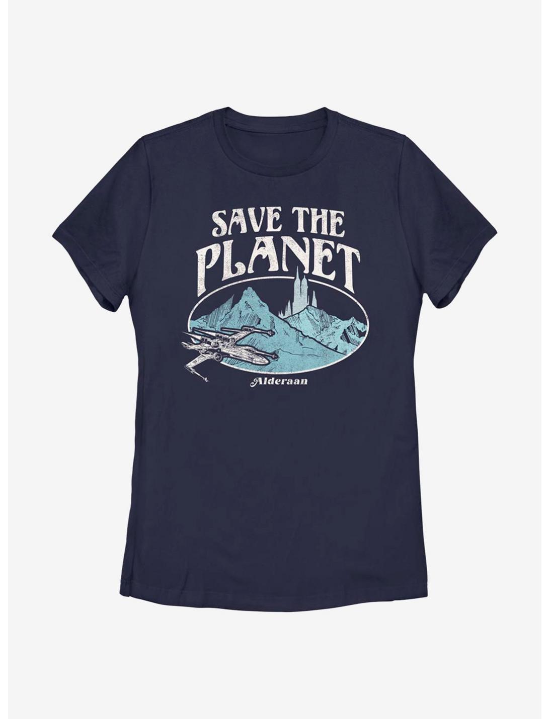 Star Wars Save The Planet Alderaan Womens T-Shirt, NAVY, hi-res