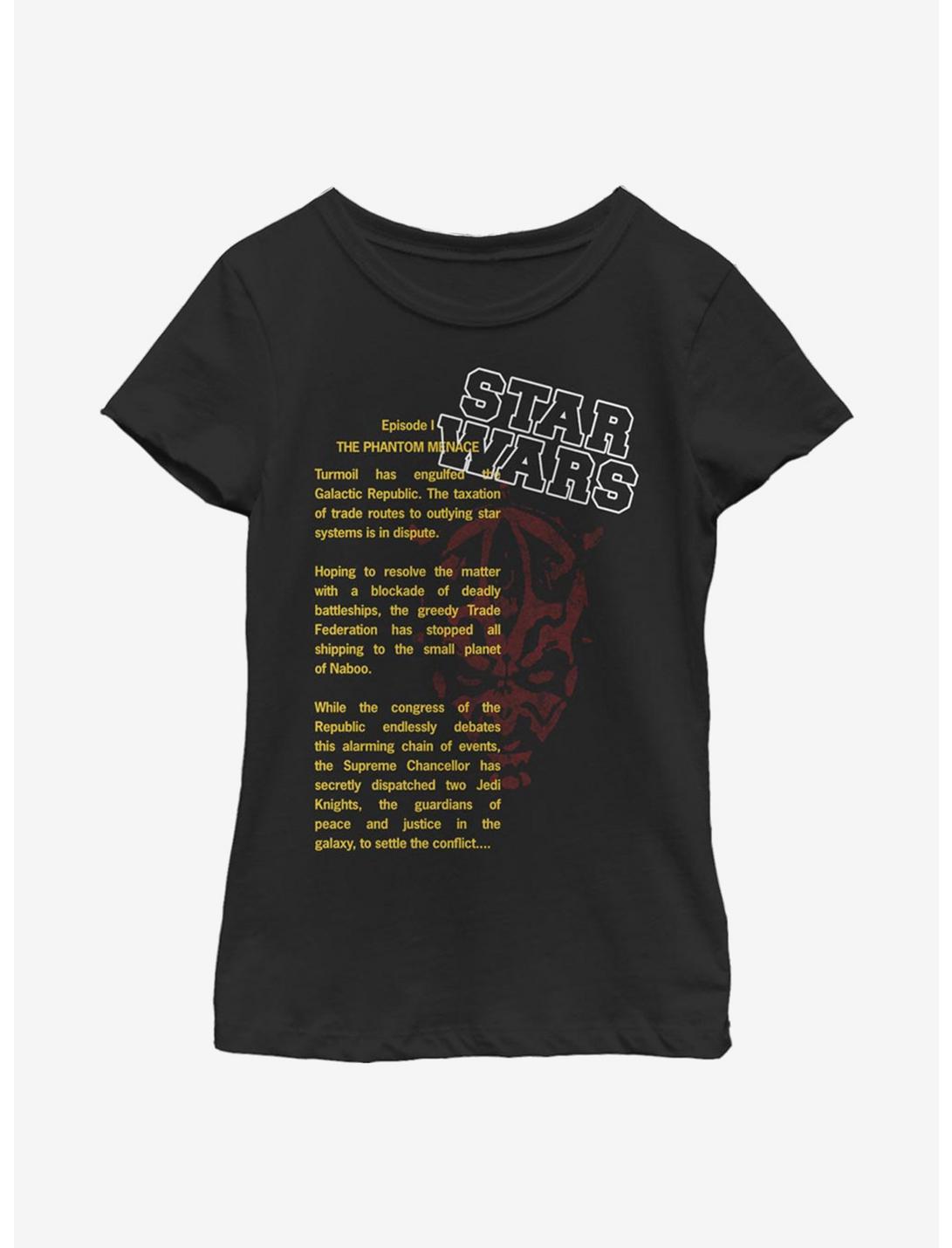 Star Wars Darth Maul Crawl Youth Girls T-Shirt, BLACK, hi-res