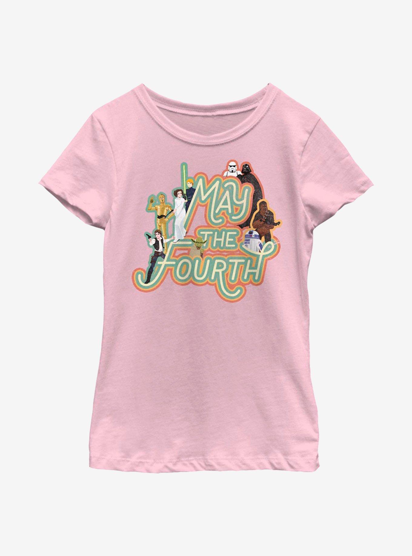 Star Wars May The Fourth Youth Girls T-Shirt, PINK, hi-res