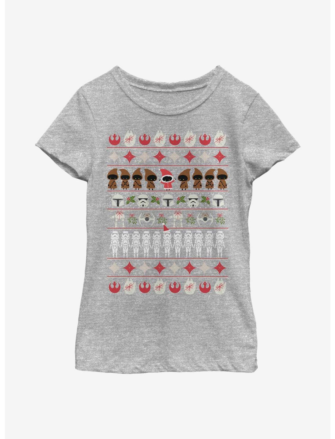 Star Wars Ugly Christmas Youth Girls T-Shirt, ATH HTR, hi-res