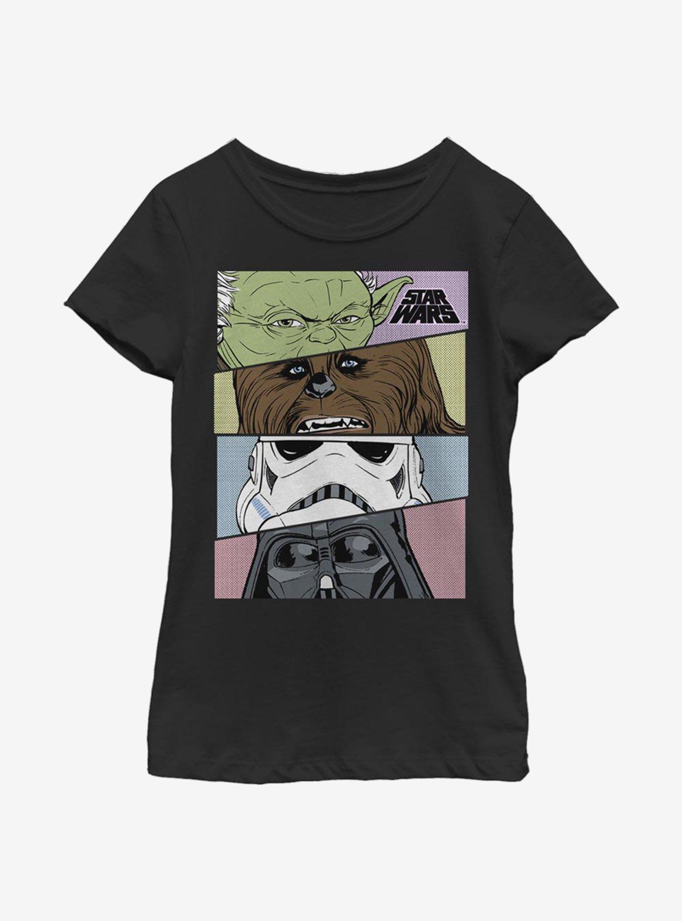 Star Wars Character Up Close Youth T-Shirt, BLACK, hi-res