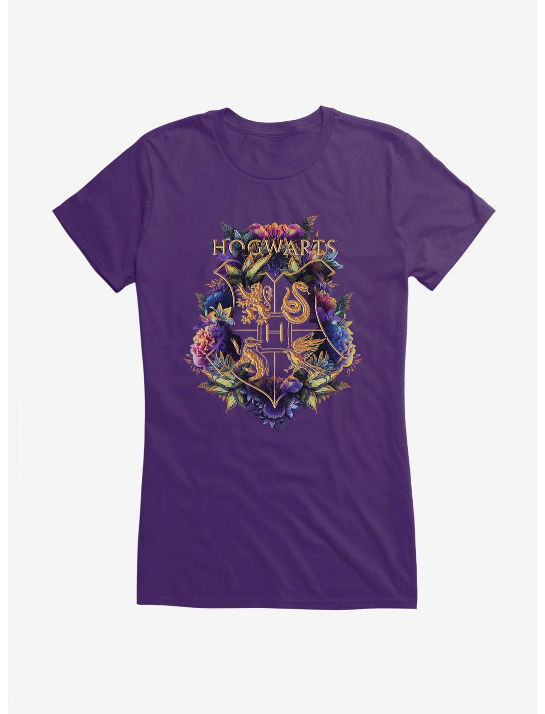 Harry Potter Hogwarts Floral Shield Girls T-Shirt, , hi-res