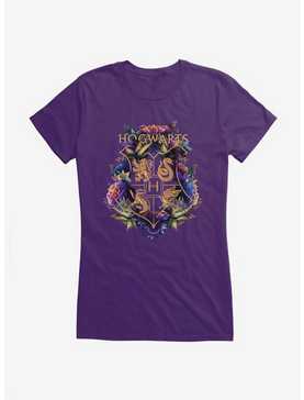 Harry Potter Hogwarts Floral Shield Girls T-Shirt, , hi-res