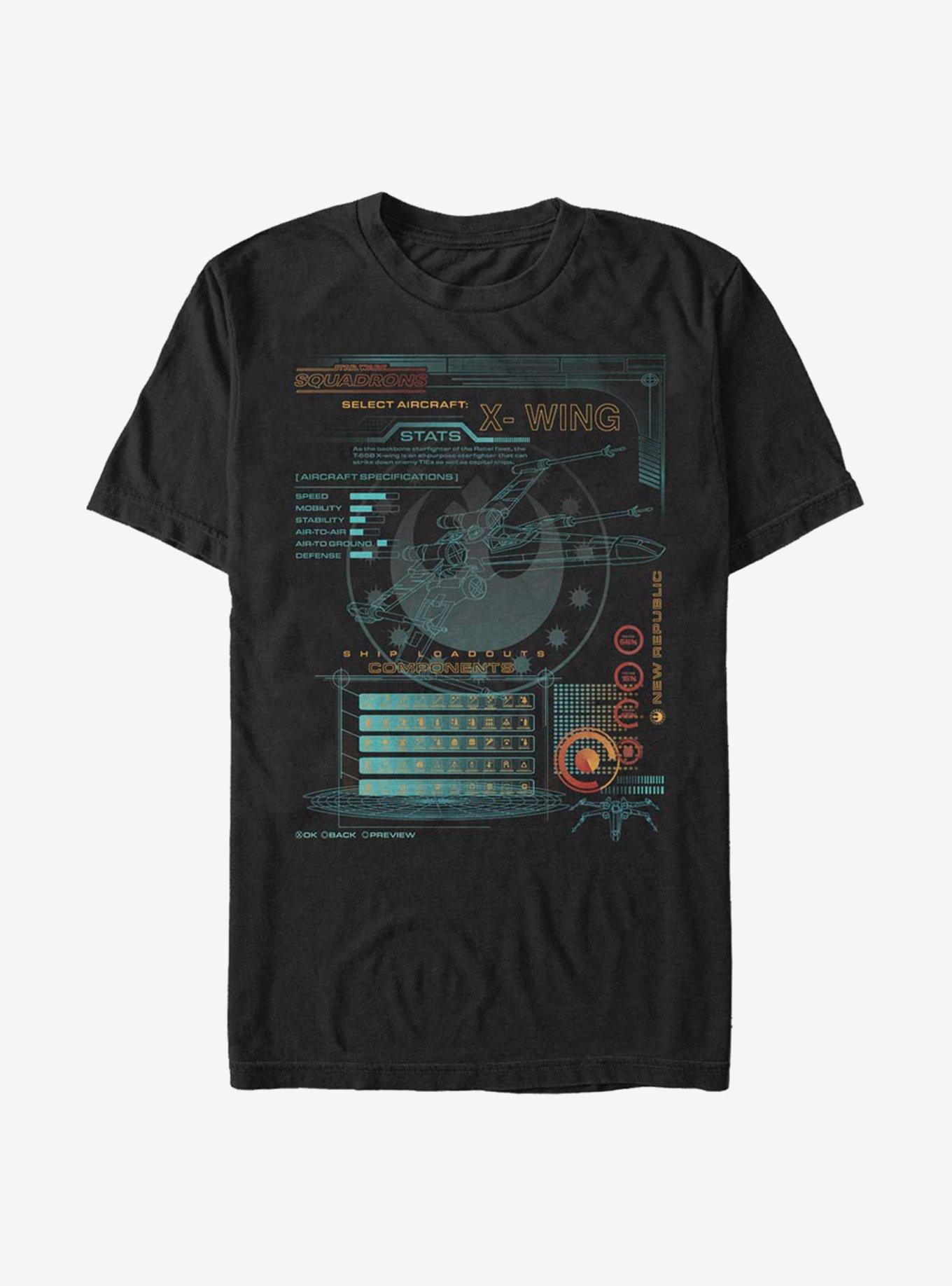 Star Wars Squadrons Components T-Shirt, BLACK, hi-res