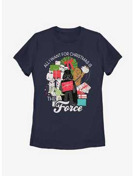 Star Wars All I Want For Christmas Is The Force Womens T-Shirt, , hi-res