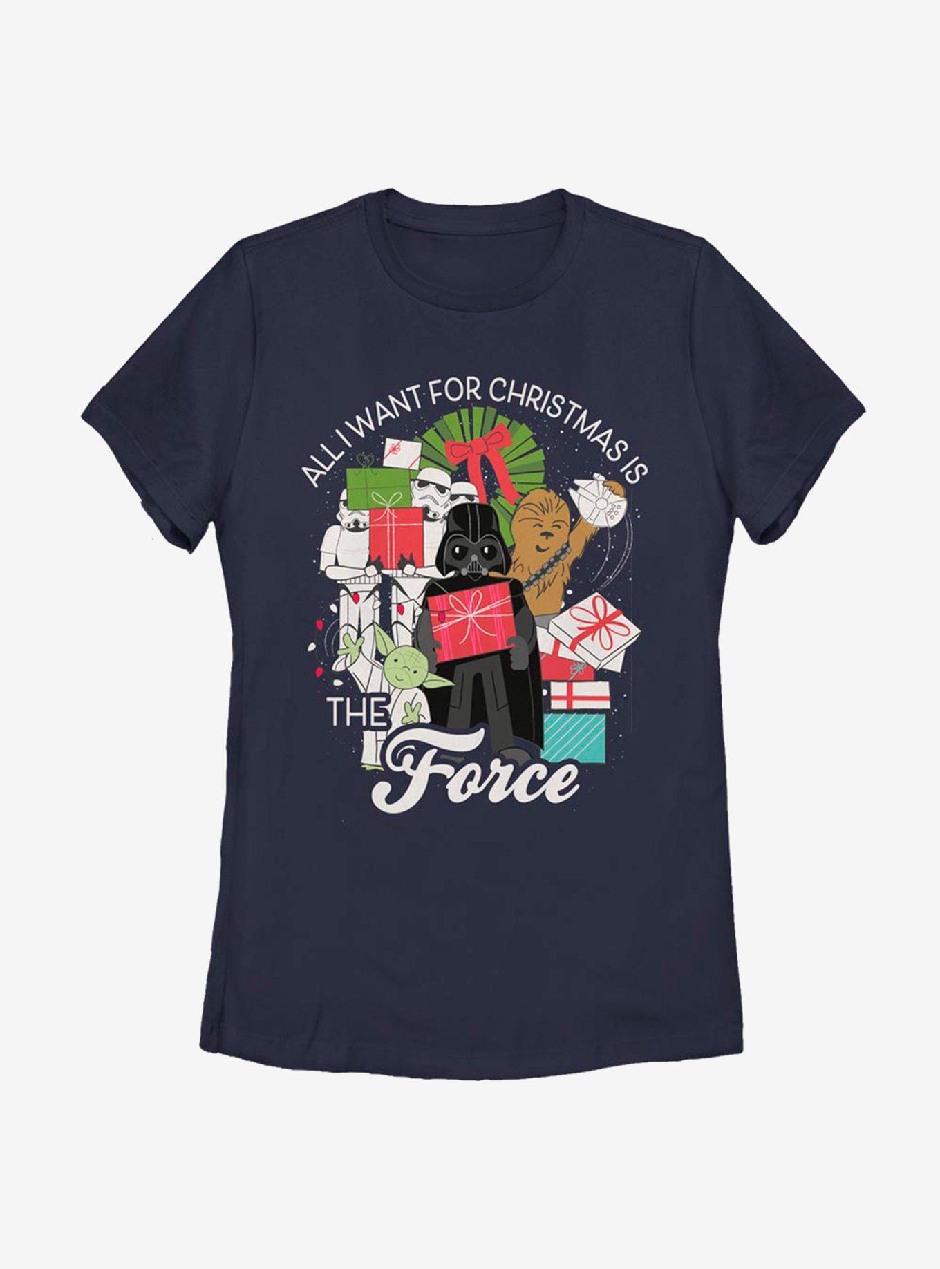 Star Wars All I Want For Christmas Is The Force Womens T-Shirt, , hi-res