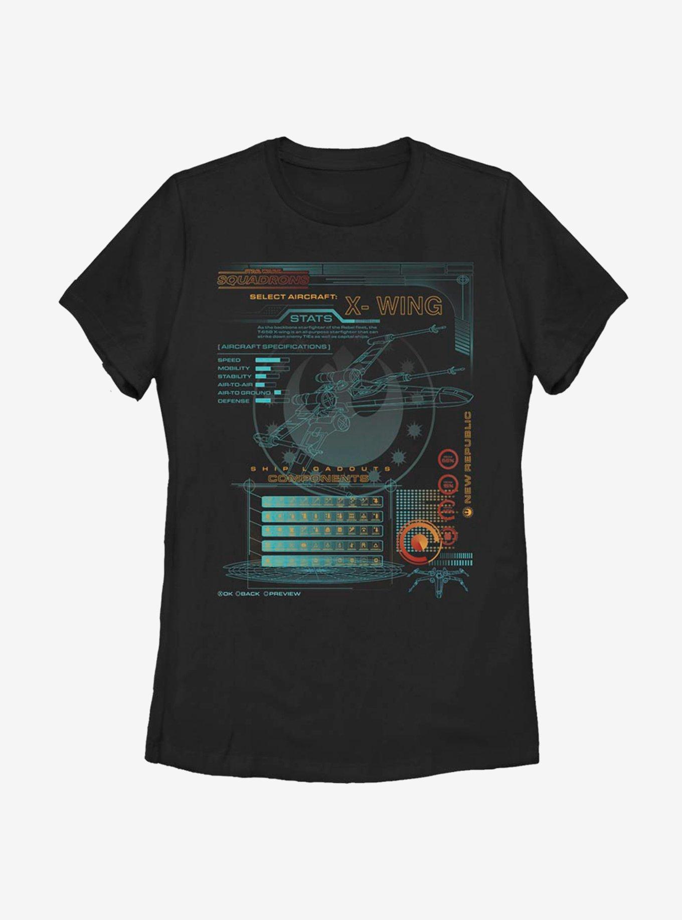 Star Wars Squadrons Components Womens T-Shirt, BLACK, hi-res