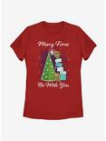 Star Wars Merry Force Be With You Ewoks Womens T-Shirt, RED, hi-res