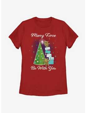 Star Wars Merry Force Be With You Ewoks Womens T-Shirt, , hi-res