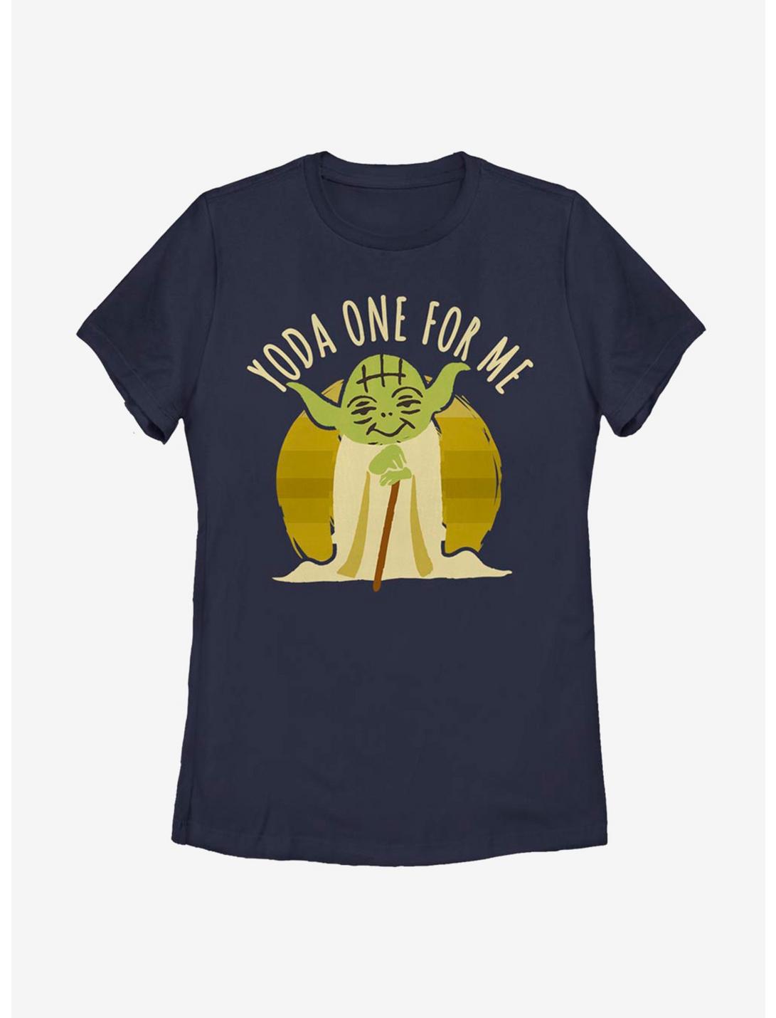 Star Wars Yoda One For Me Circle Womens T-Shirt, NAVY, hi-res