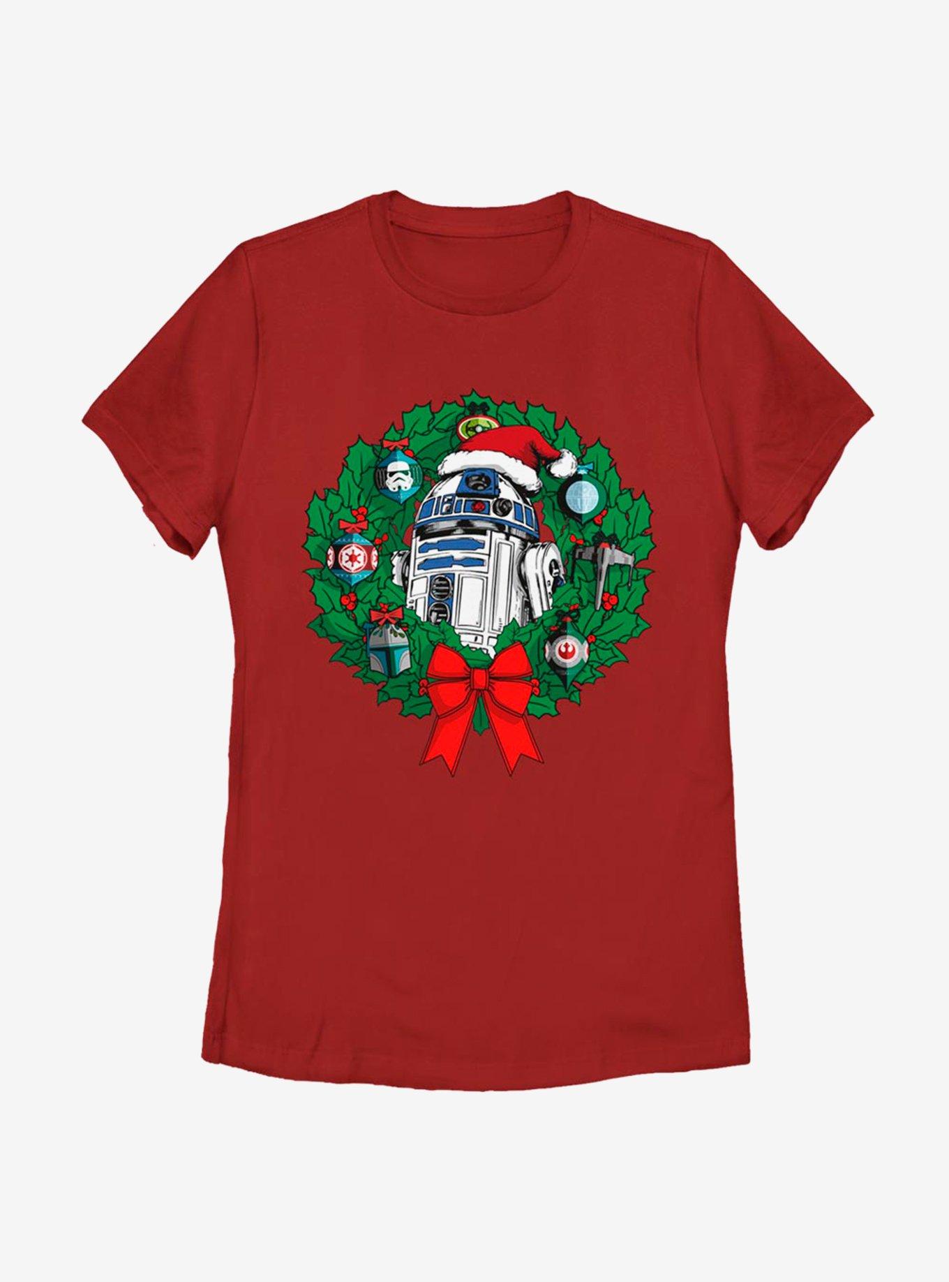 Star Wars R2 Wreath Womens T-Shirt, RED, hi-res