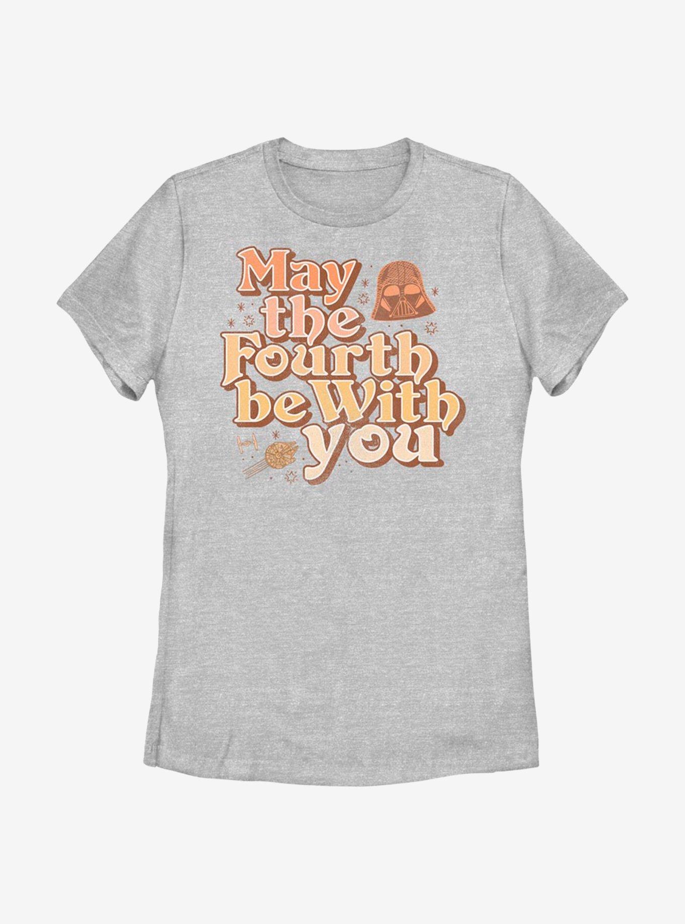 Star Wars May The Fourth Be With You Vintage Womens T-Shirt, ATH HTR, hi-res