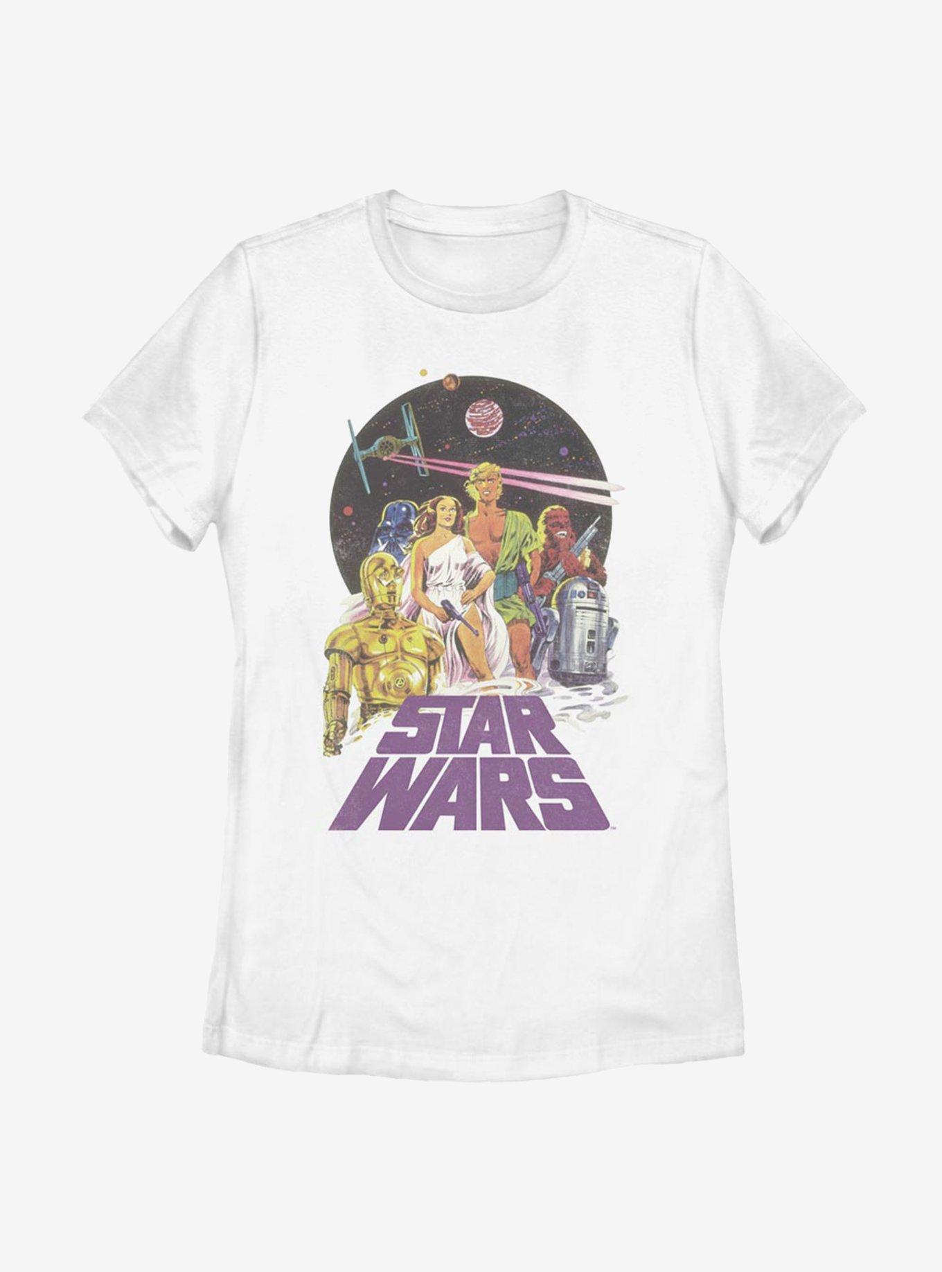 Star Wars Vintage Poster Womens T-Shirt, WHITE, hi-res