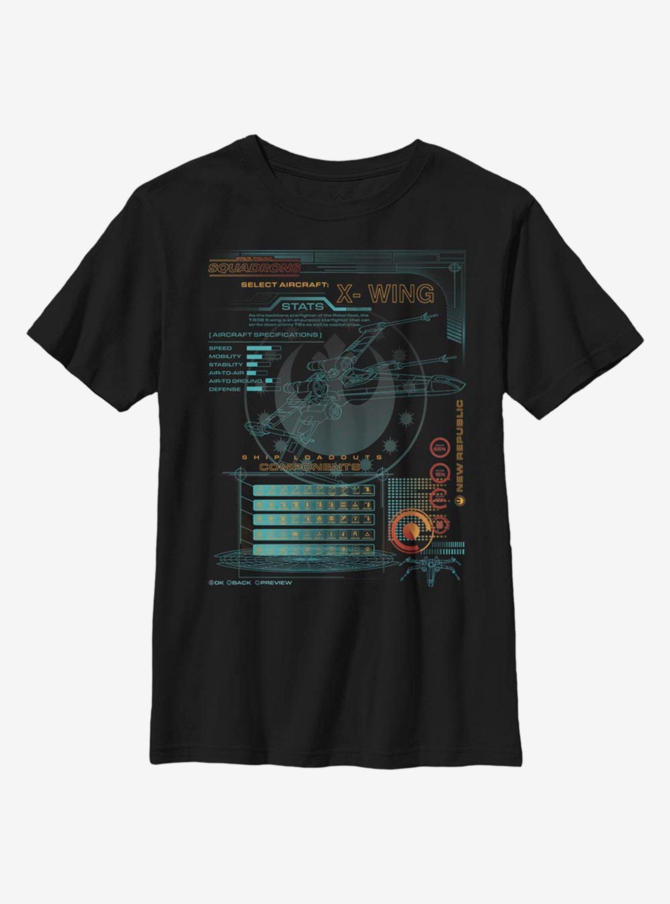 Star Wars Squadrons Components Youth T-Shirt, BLACK, hi-res