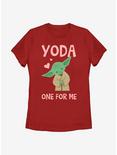 Star Wars Yoda One For Me Yoda Cute Womens T-Shirt, RED, hi-res