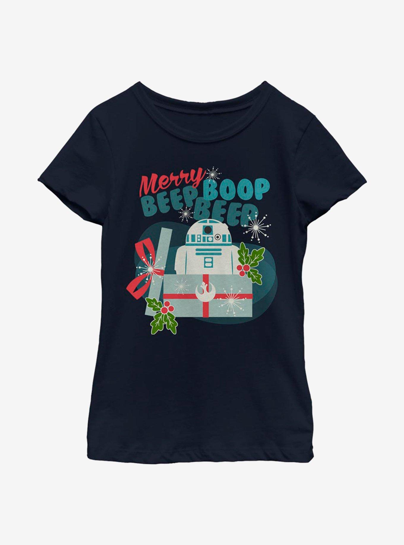 Star Wars Merry Beep Boop R2 Youth Girls T-Shirt, , hi-res