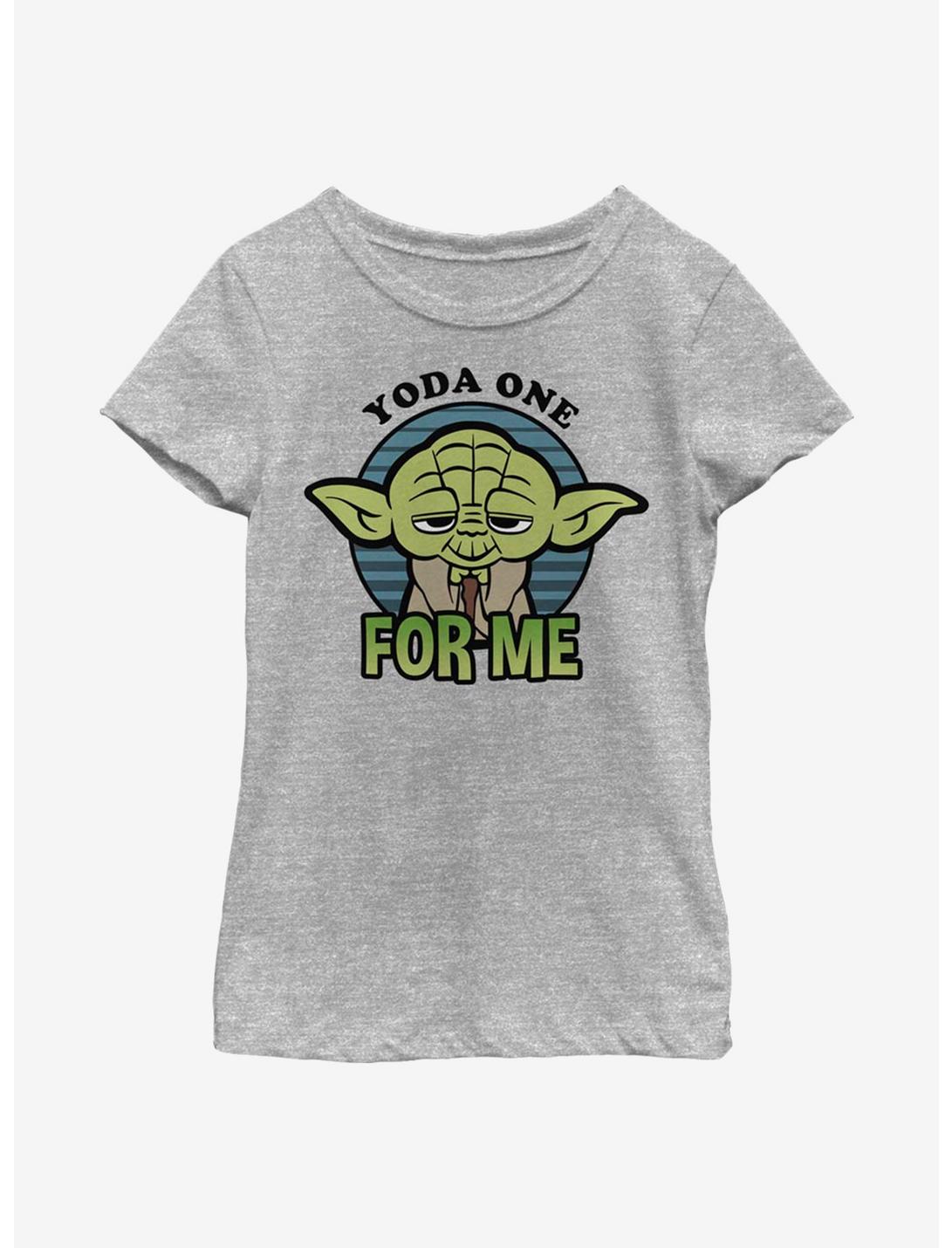 Star Wars Yoda One For Me Big Head Youth Girls T-Shirt, ATH HTR, hi-res