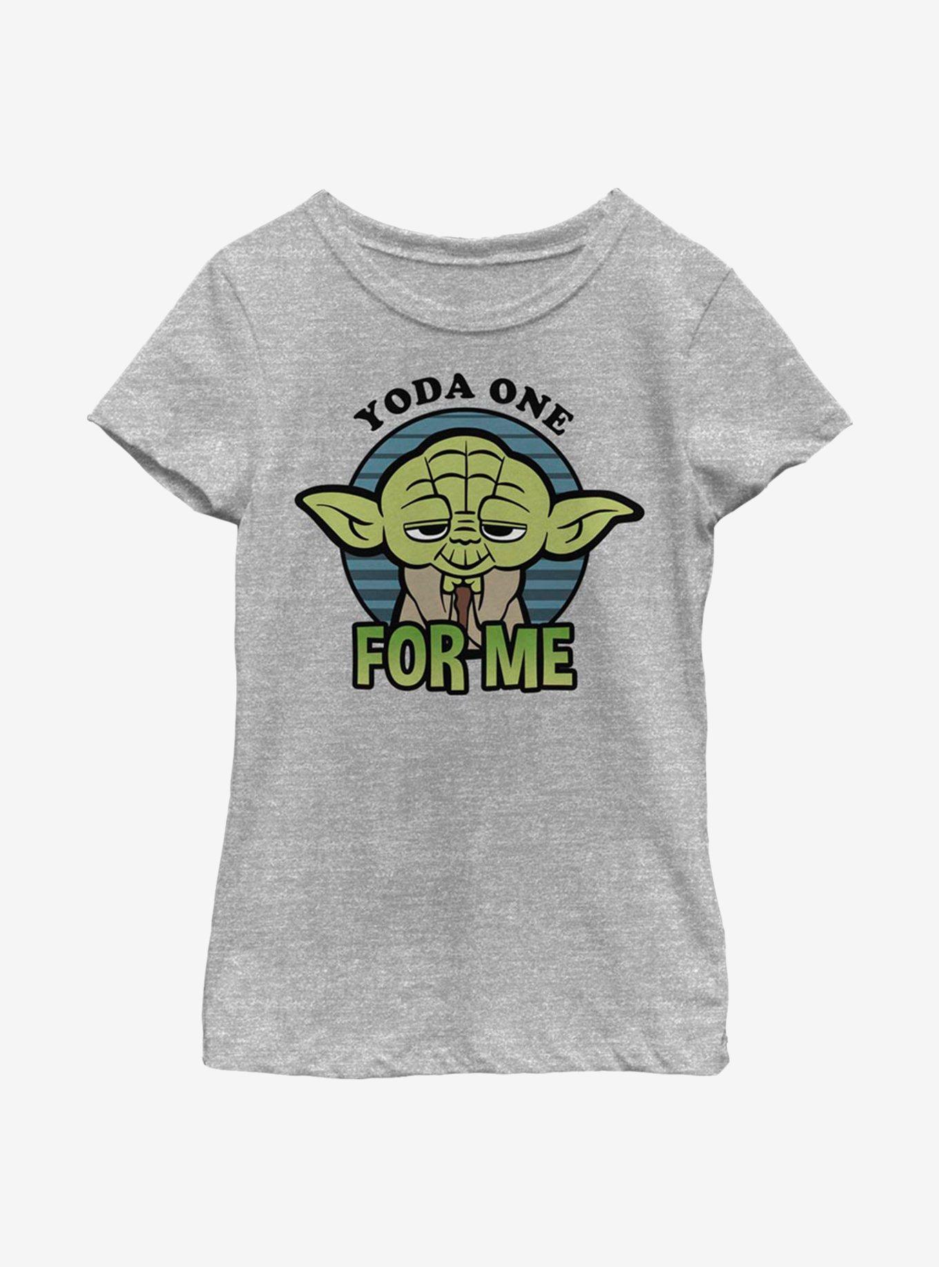 Star Wars Yoda One For Me Big Head Youth Girls T-Shirt, ATH HTR, hi-res