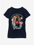 Star Wars All I Want For Christmas Is The Force Youth Girls T-Shirt, NAVY, hi-res
