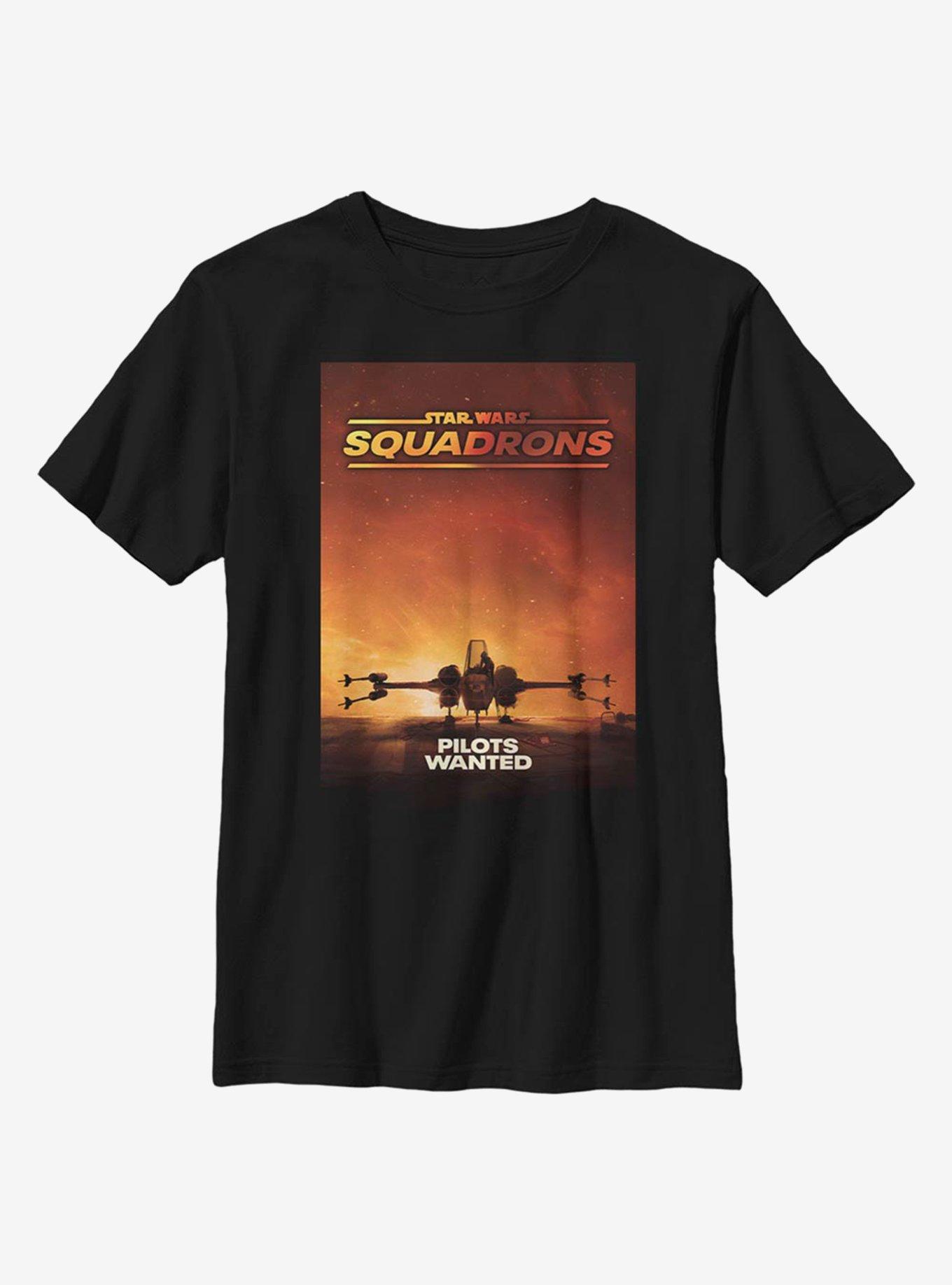 Star Wars Squadron Pilots Wanted Youth T-Shirt, BLACK, hi-res