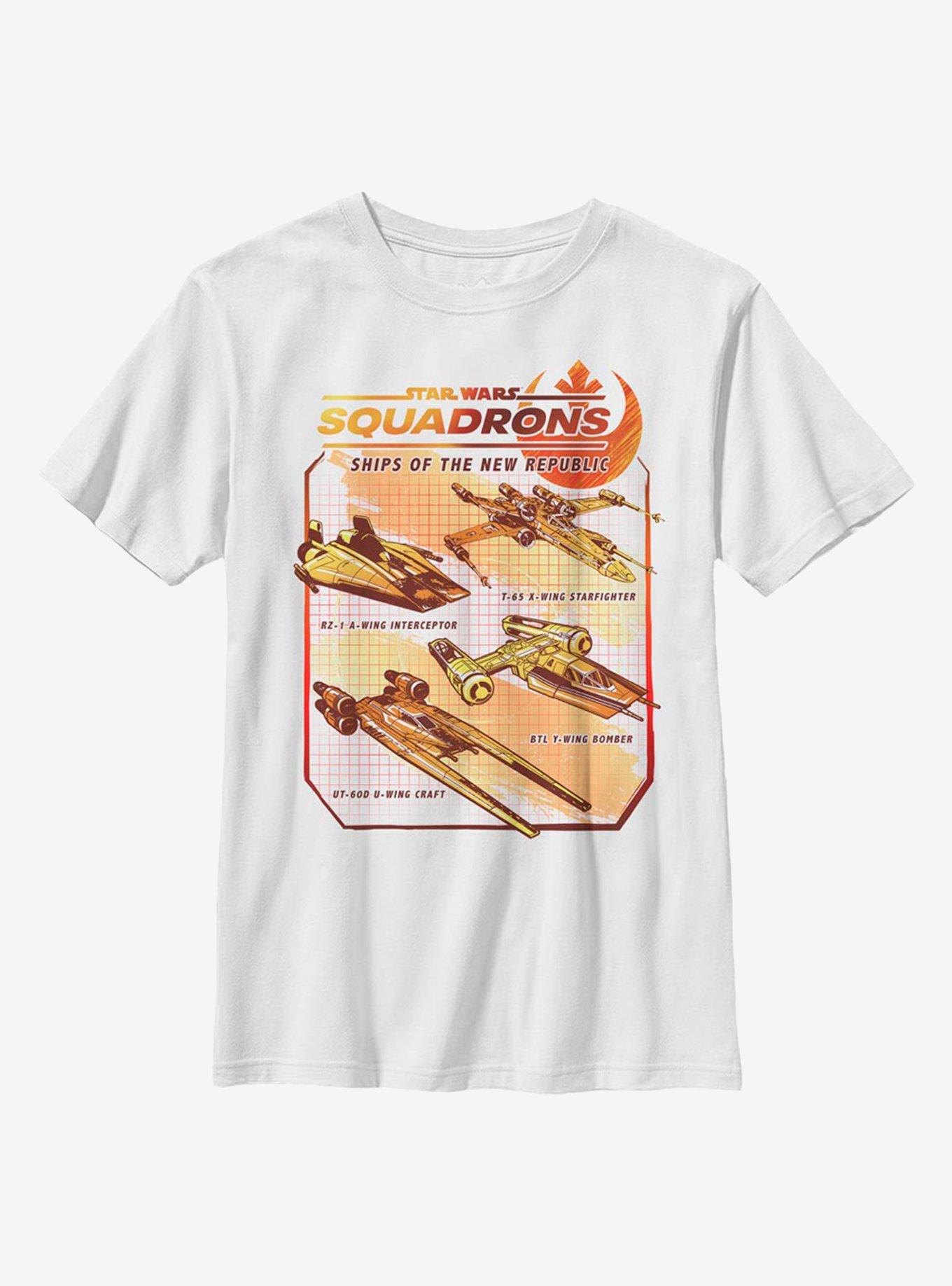 Star Wars Squadrons Rebel Ships Youth T-Shirt, WHITE, hi-res