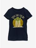 Star Wars Yoda One For Me Circle Youth Girls T-Shirt, NAVY, hi-res