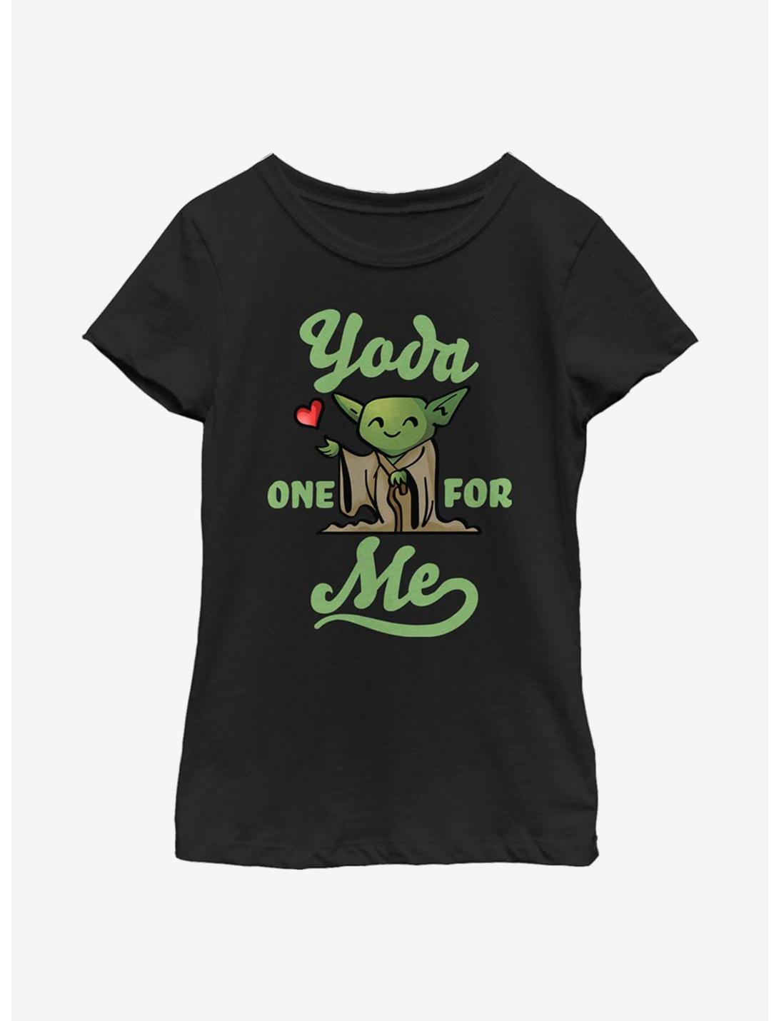 Star Wars Yoda One For Me Tiny Heart Youth Girls T-Shirt, BLACK, hi-res