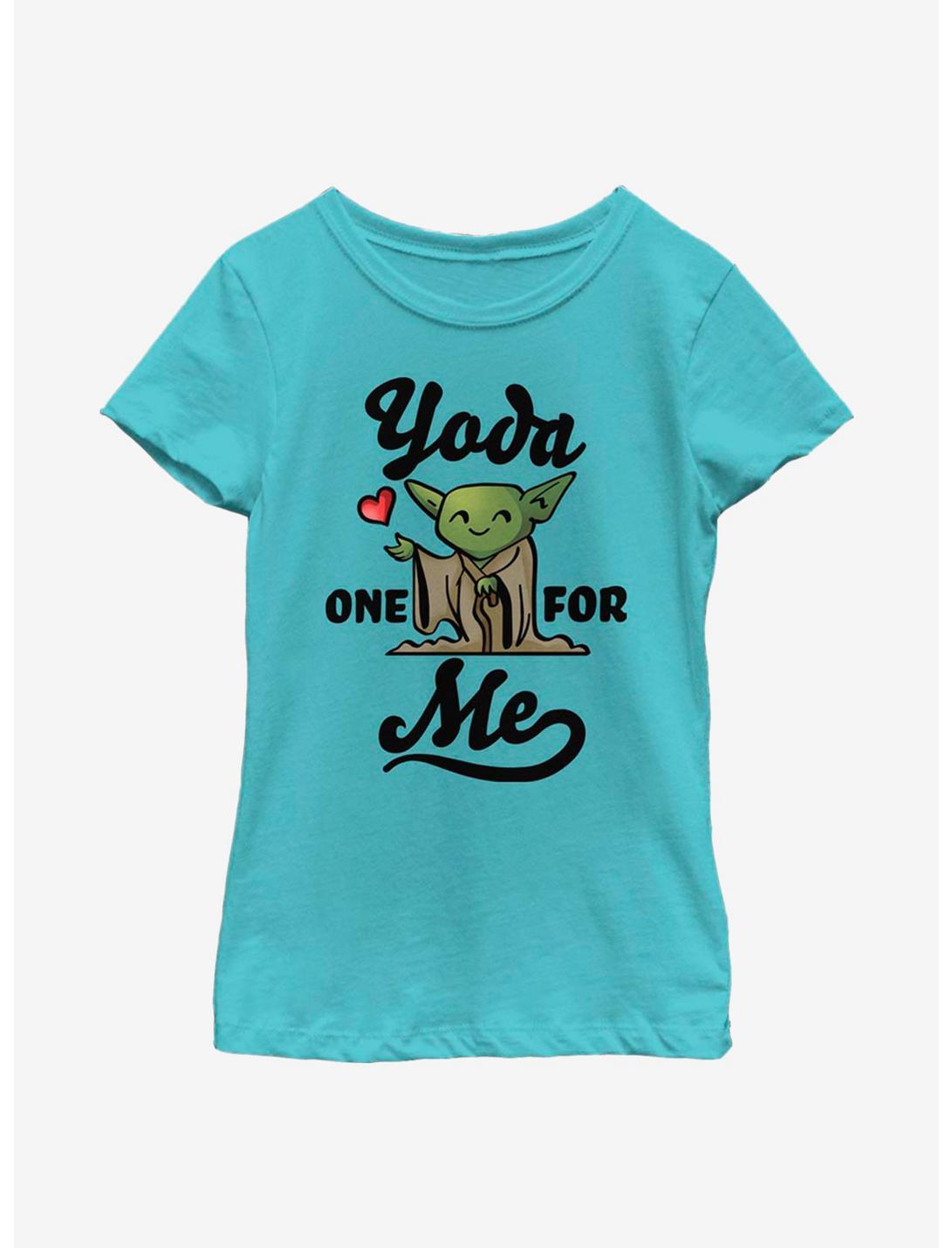 Star Wars One For Me Yoda Heart Youth Girls T-Shirt, TAHI BLUE, hi-res