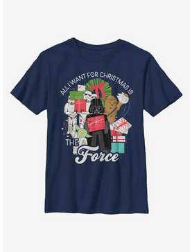 Star Wars All I Want For Christmas Is The Force Youth T-Shirt, , hi-res