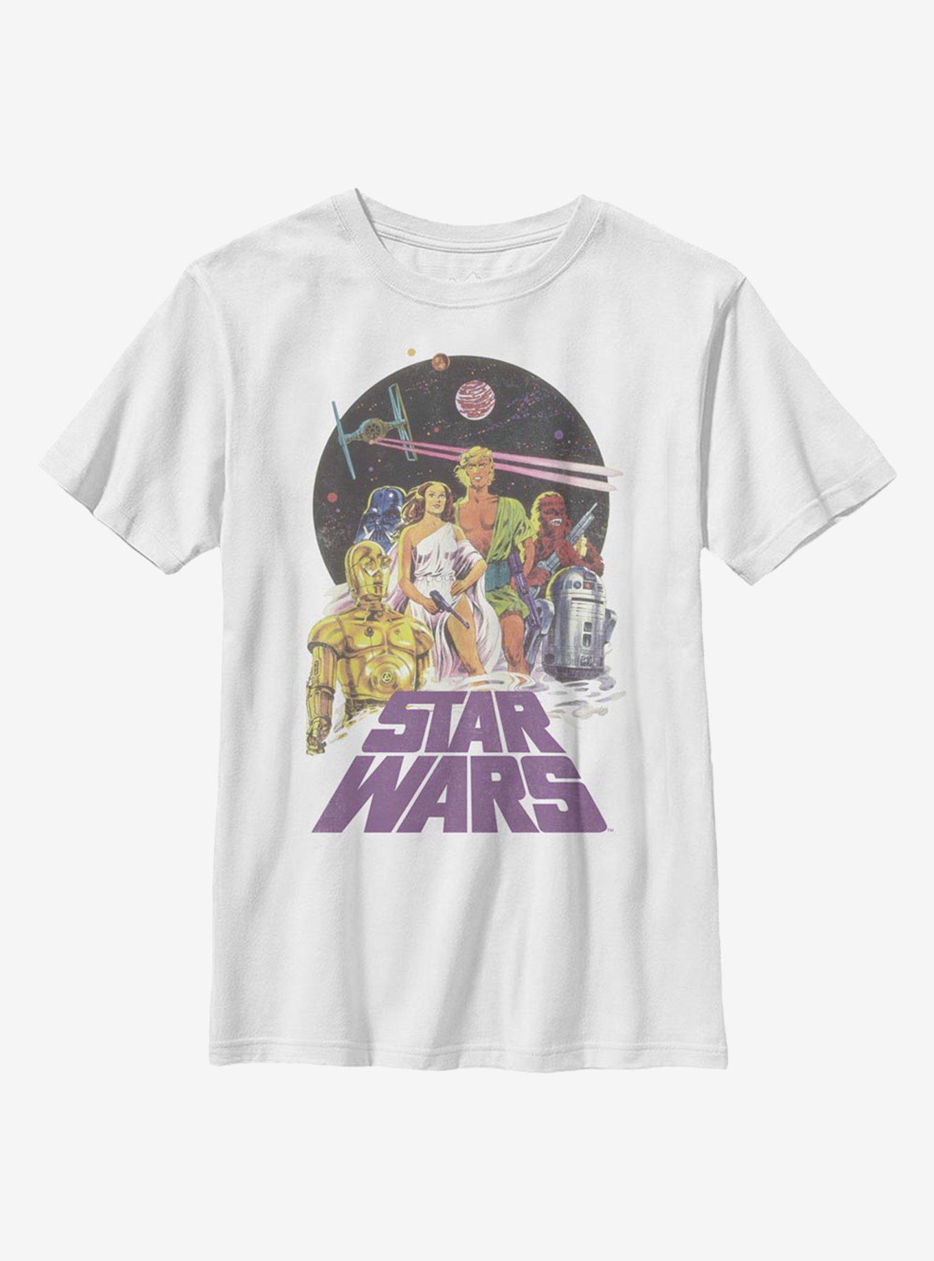 Star Wars Vintage Poster Youth T-Shirt, WHITE, hi-res