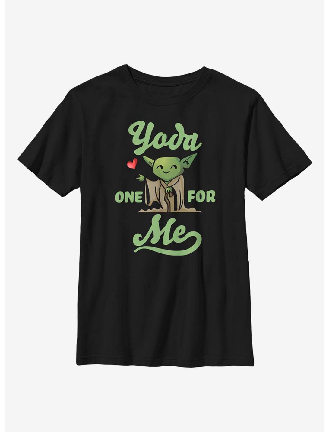 Star Wars Yoda One For Me Tiny Heart Youth T-Shirt, BLACK, hi-res
