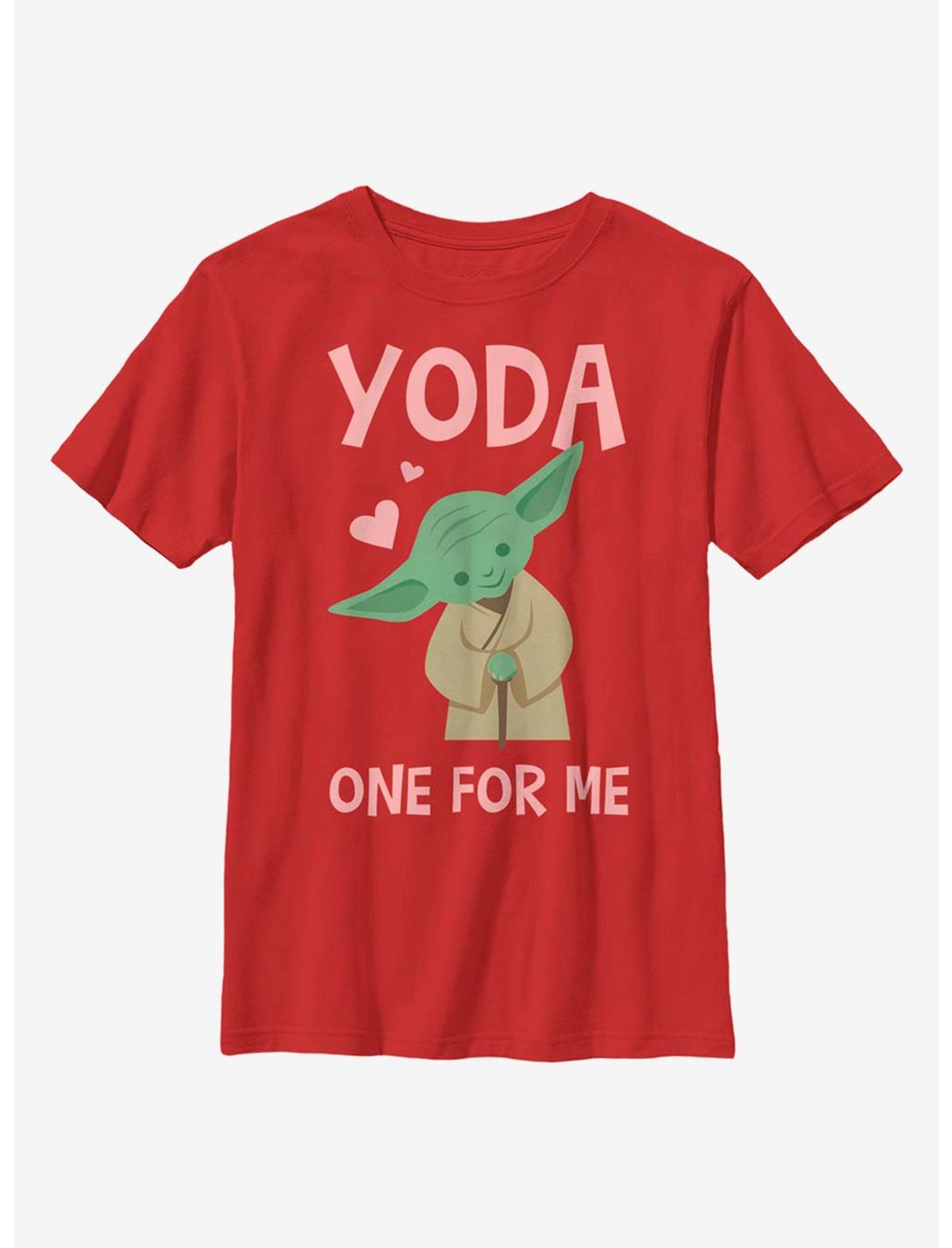 Star Wars Yoda One For Me Yoda Cute Youth T-Shirt, RED, hi-res